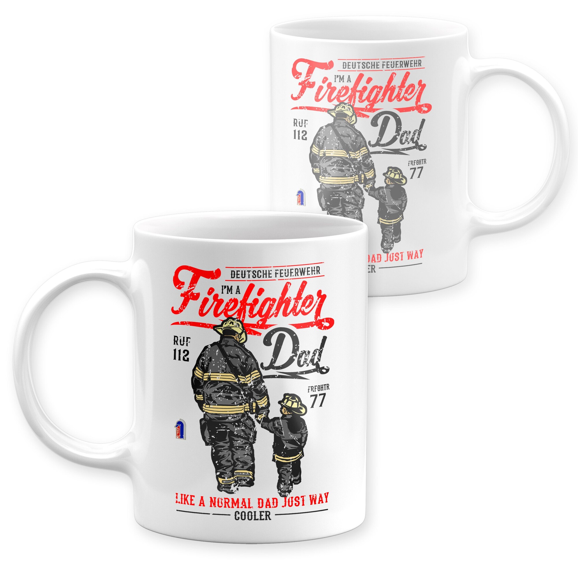 Tasse Feuerwehr Firefighter Dad Design Becher