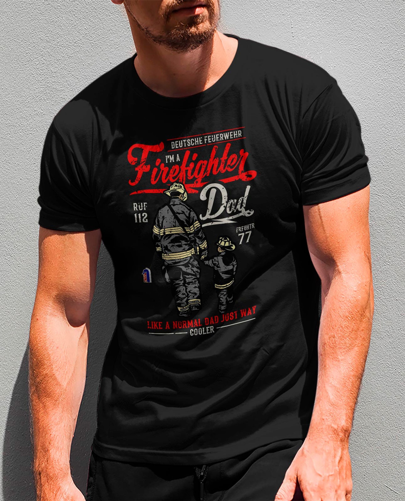 T-Shirt Feuerwehr Firefighter Dad Feuerwehrmann Rettungsdienst