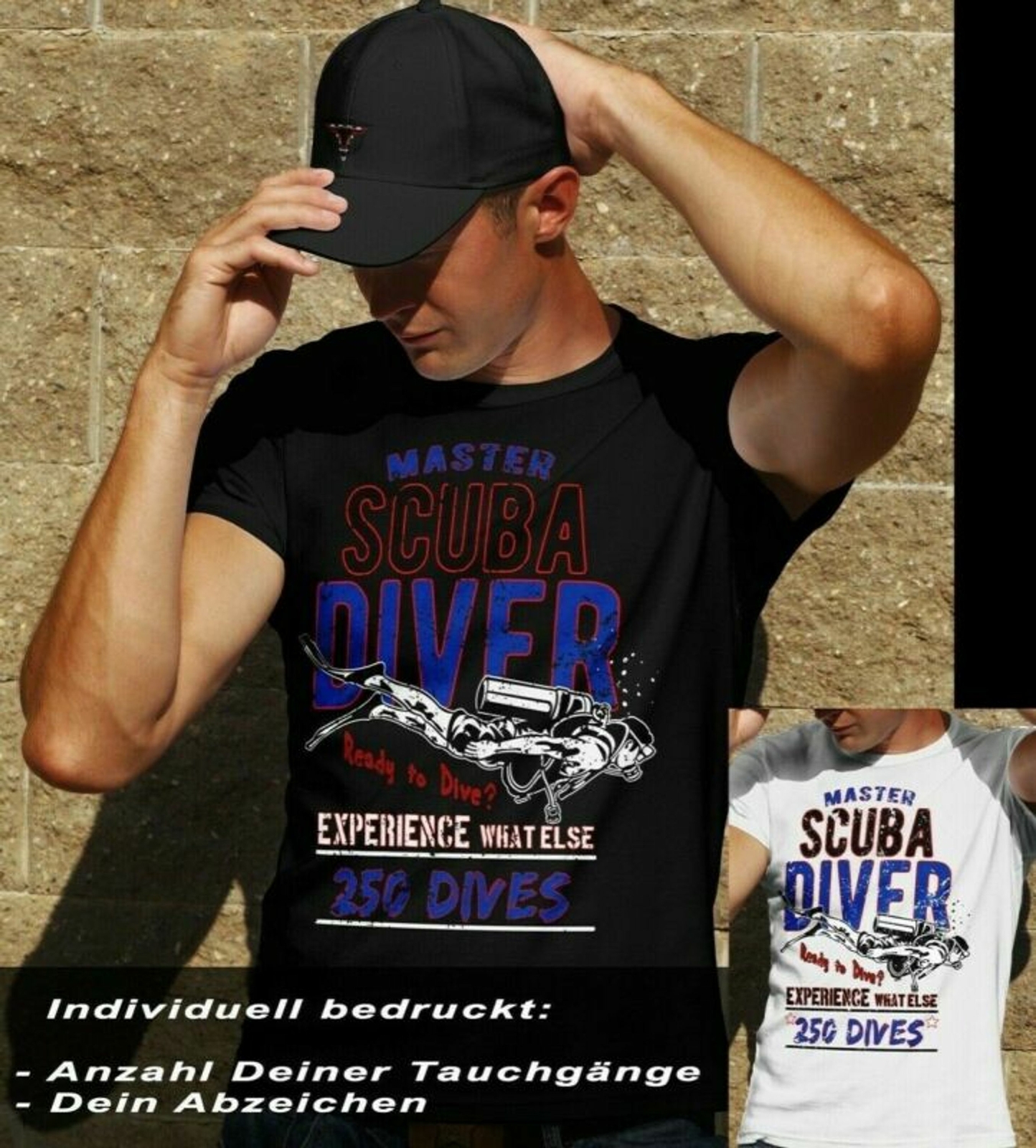 T-Shirt Taucher Dive Master Diving Tauchen Scuba PADI CMAS VDST VEST