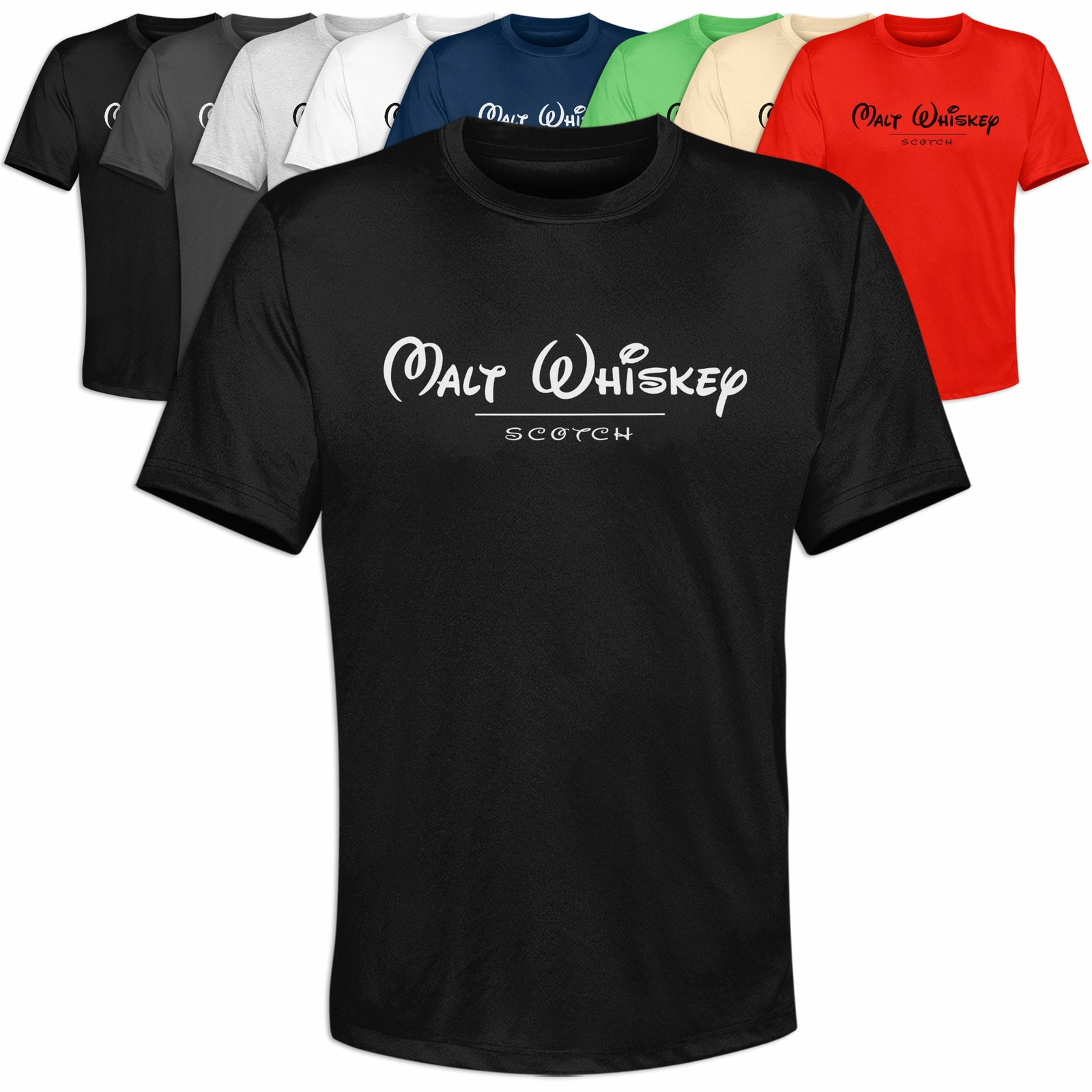 T-Shirt Malt Whiskey Scotch Schreibweise IRL &amp; USA