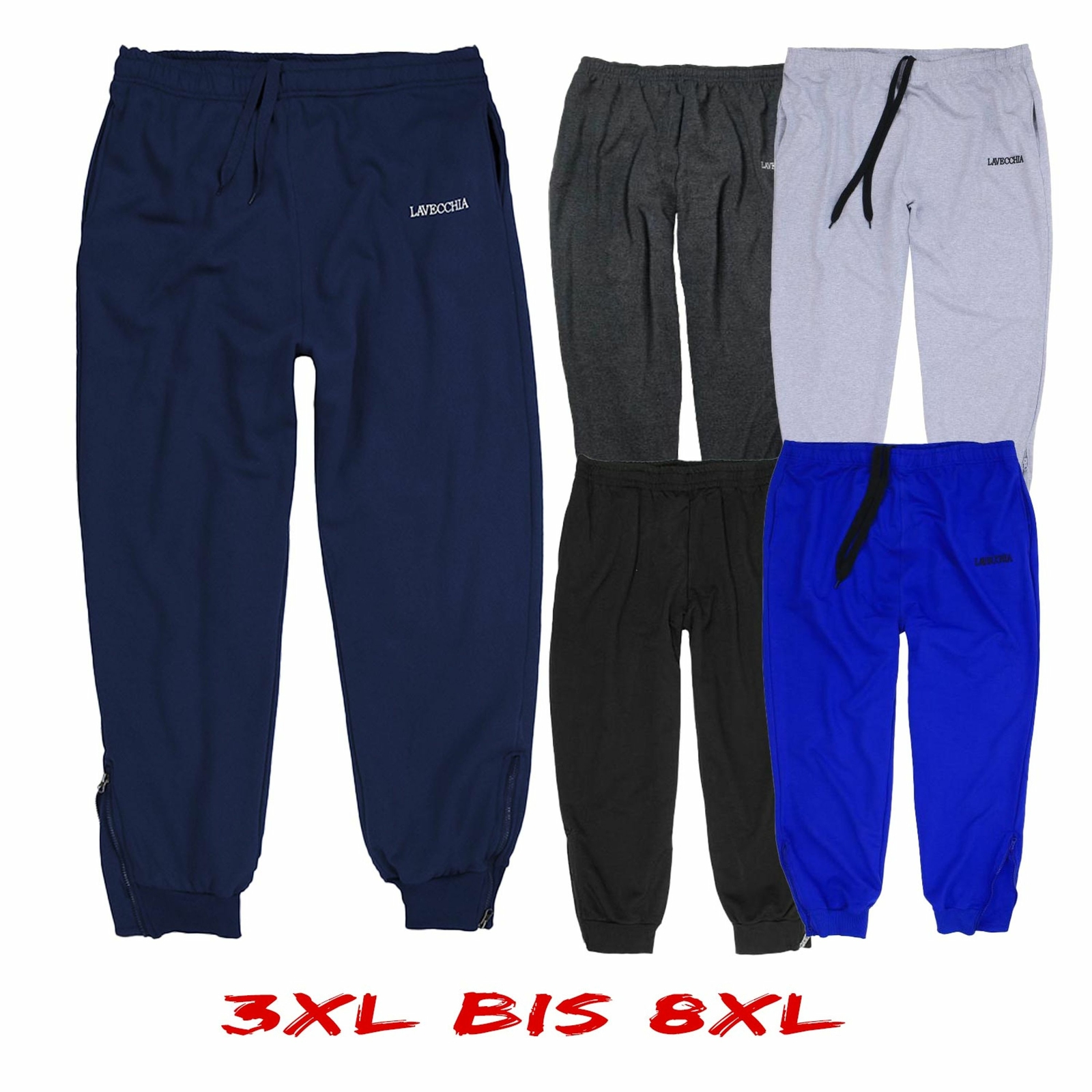 Lavecchia Jogginghose Classic Nr. 2018 Grau 7XL – Übergröße Einzelstück