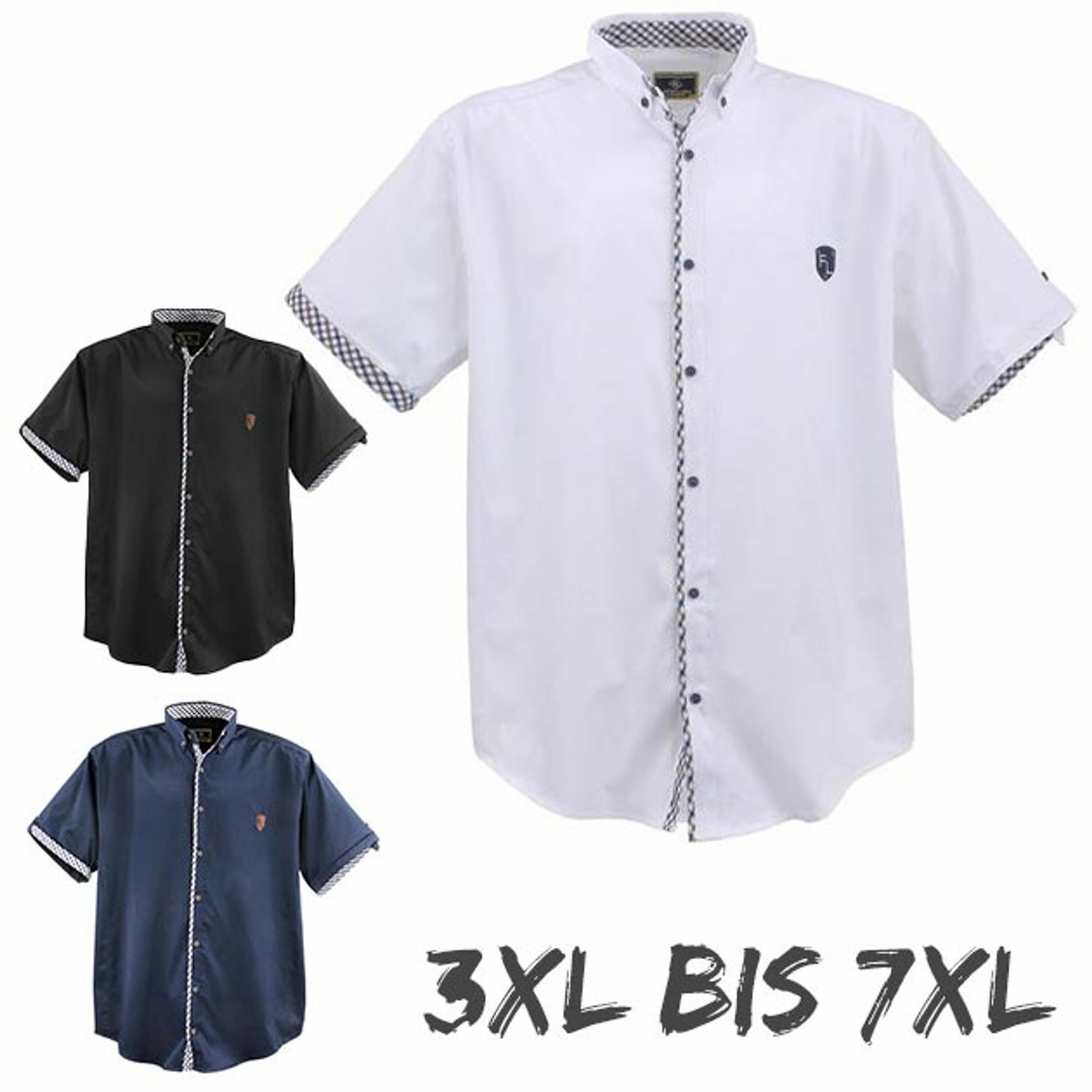 Lavecchia Kurzarmhemd Nr. 9003A Navyblau 4XL – Übergröße Einzelstück