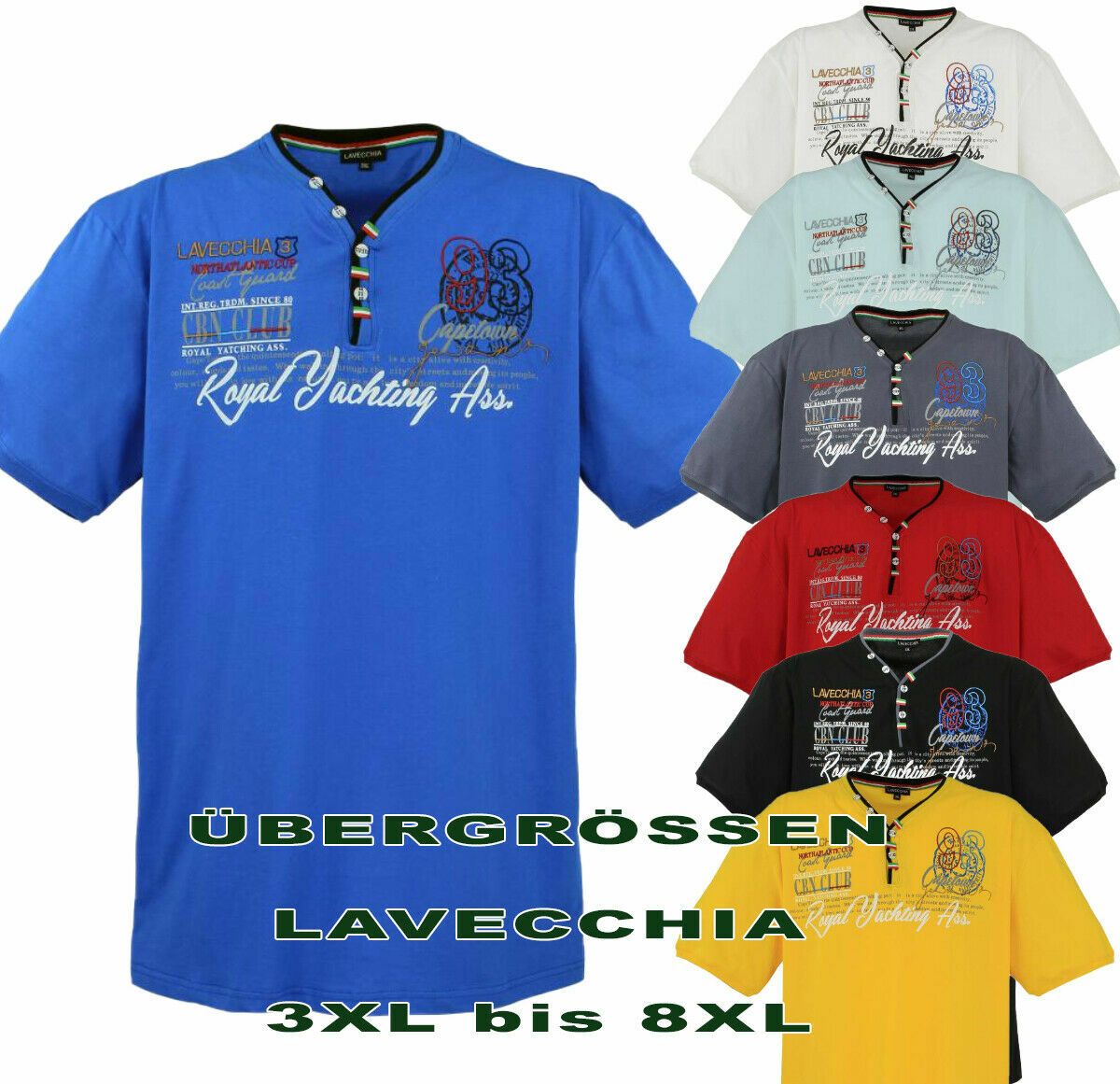 Lavecchia T-Shirt Nr. 608 Schwarz 7XL – Übergröße Einzelstück