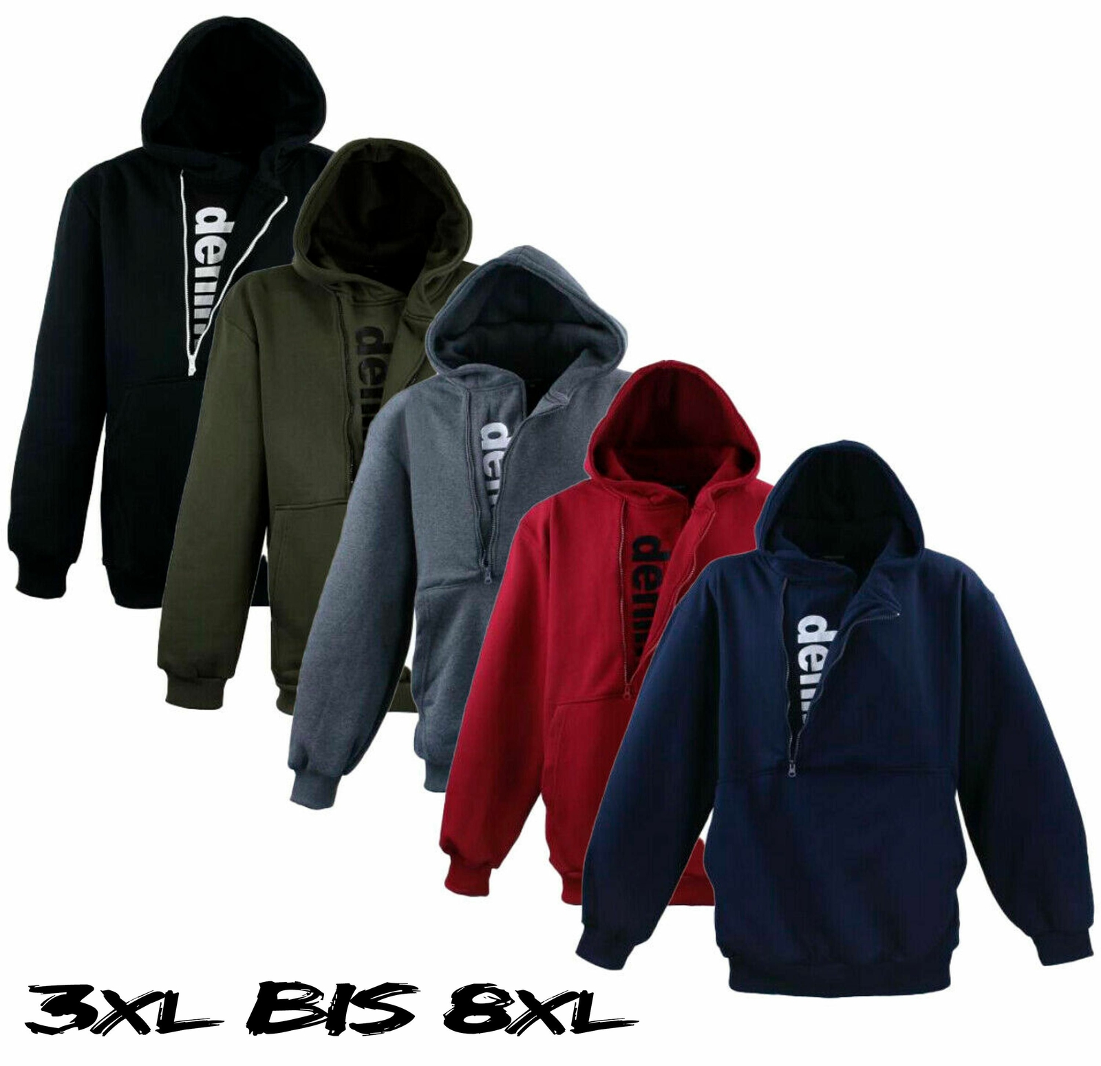 Lavecchia Sweatjacke Kapuzenpullover Nr. 214 Anthrazit 4XL – Übergröße Einzelstück